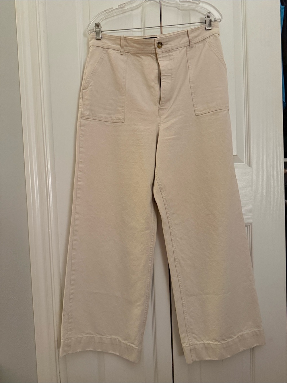 FRYE Wide Leg Cream Denim Pants